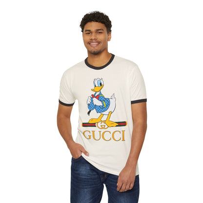 Donald Duck Gucci Unisex Cotton Ringer T-shirt - Fun & Trendy Casual Wear - CreativeRino