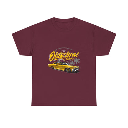 Retro Car Unisex Heavy Cotton Tee - "Oldschool Cruisin'" T-shirt Design - CreativeRino