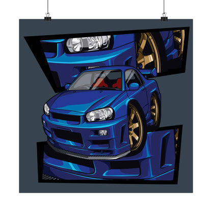 Sport Car Matte Square Poster - Bold Automotive Wall Art for Car Enthusiasts - CreativeRino