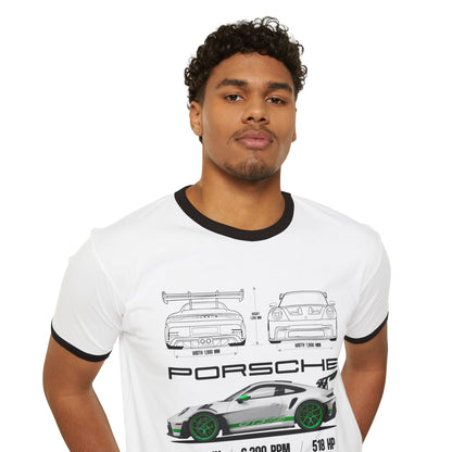 Porsche Unisex Cotton Ringer T-Shirt – Automotive Enthusiast Tee - CreativeRino
