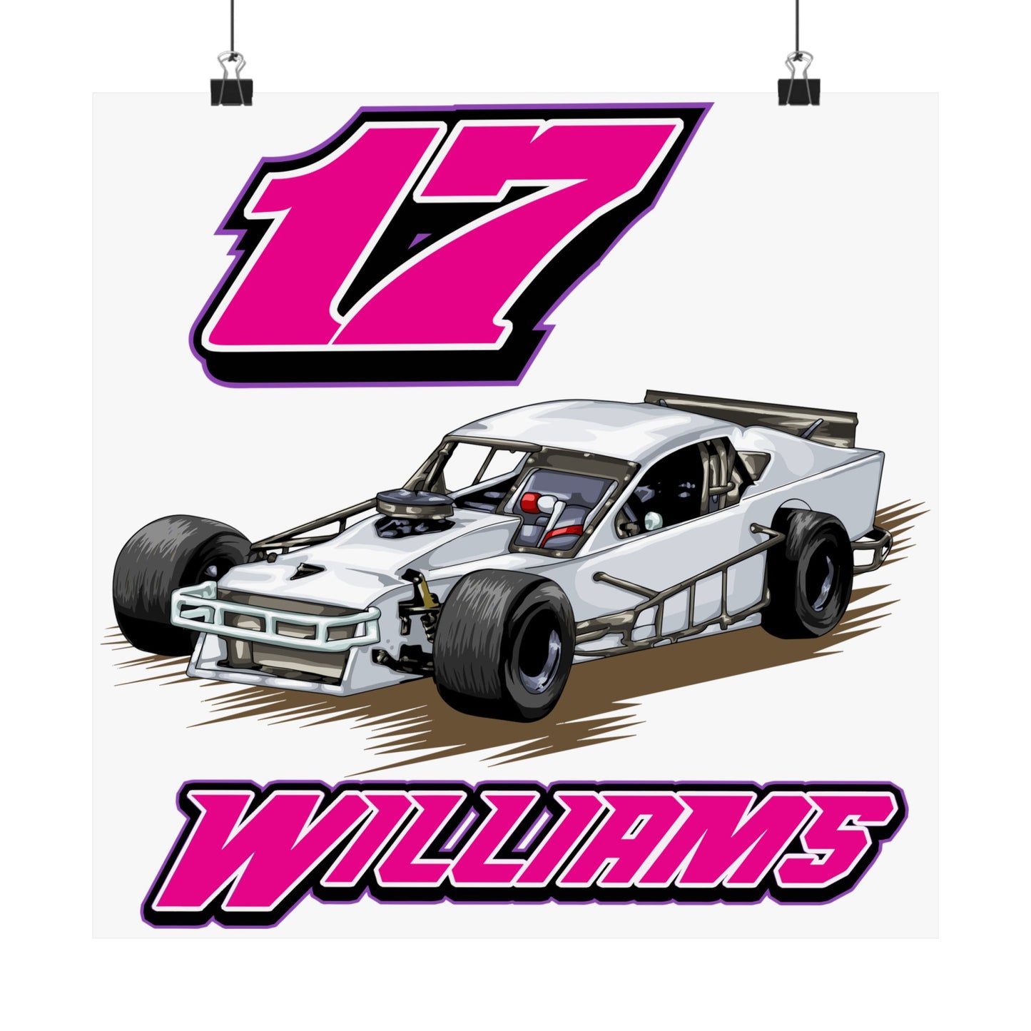 Racing Car Wall Art Poster - Personalized Matte Home Decor - CreativeRino