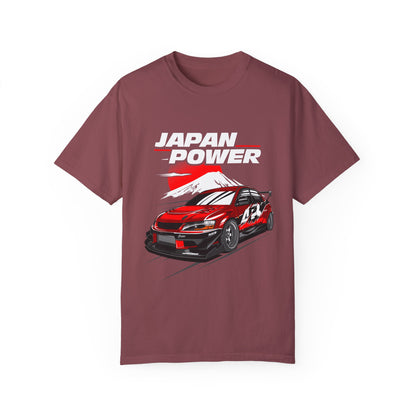 Japan Power Car Unisex Garment-Dyed T-shirt - Perfect T-shirt for Car Enthusiasts - CreativeRino
