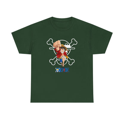Anime Unisex Heavy Cotton Tee - One Piece T-shirt Pirate Theme - CreativeRino