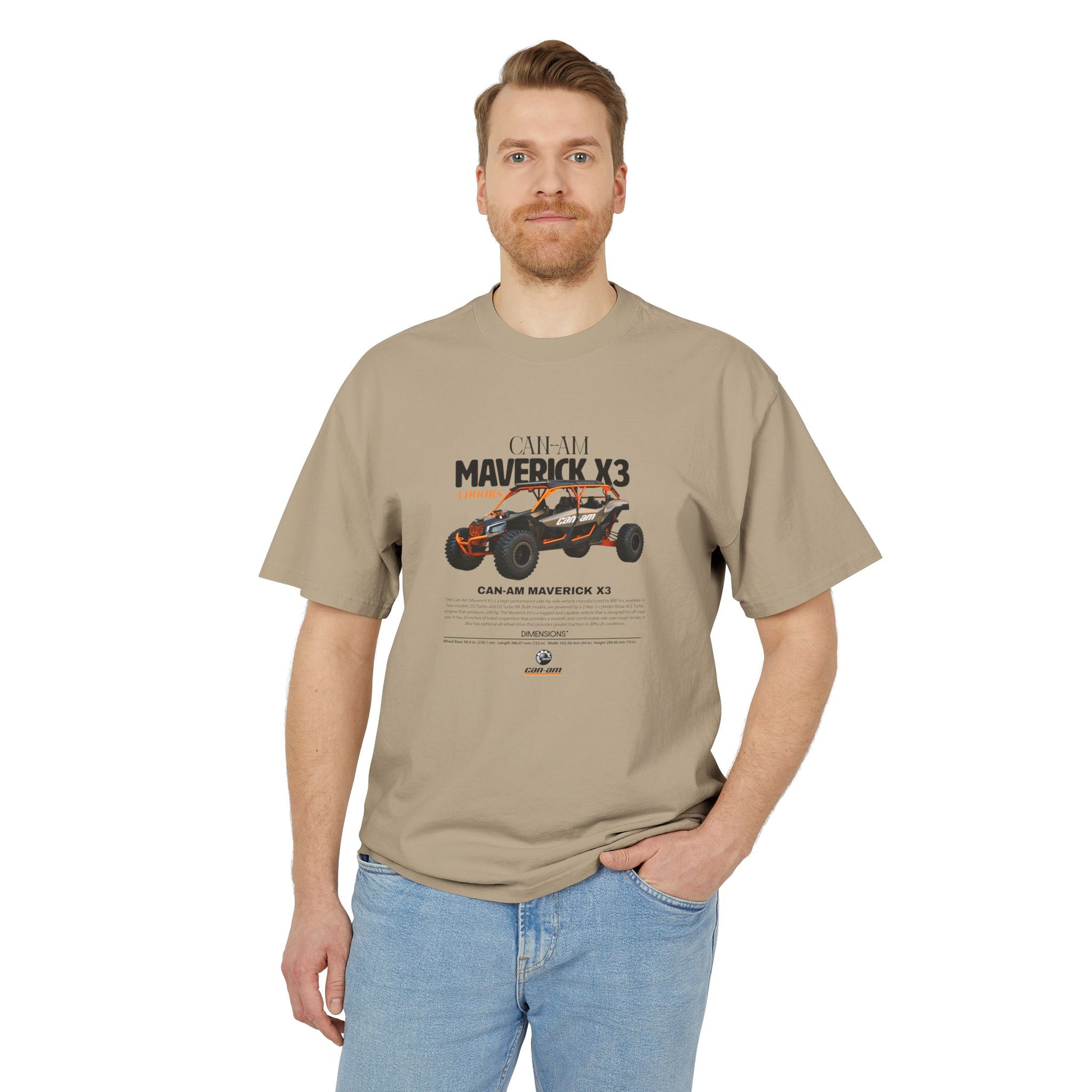 Maverick X3 Graphic Tee - Unisex Heavy Faded T-Shirt for Off-Road Enthusiasts - CreativeRino