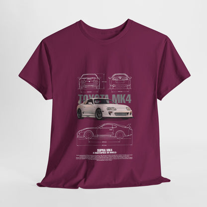 Toyota MK4 Supra Unisex Heavy Cotton Tee - Car Enthusiast Graphic T-shirt - CreativeRino