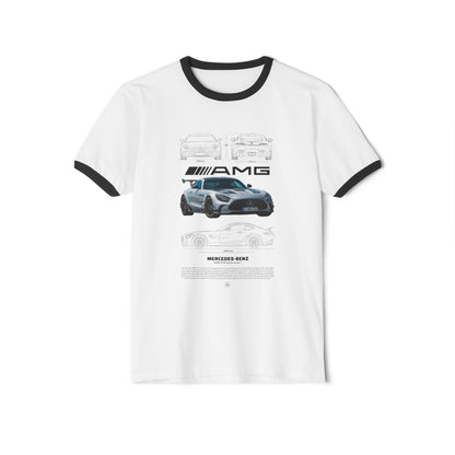 Mercedes-Benz AMG Unisex Cotton Ringer T-Shirt - Perfect Gift for Car Enthusiasts - CreativeRino