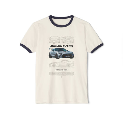 Mercedes-Benz AMG Unisex Cotton Ringer T-Shirt - Perfect Gift for Car Enthusiasts - CreativeRino