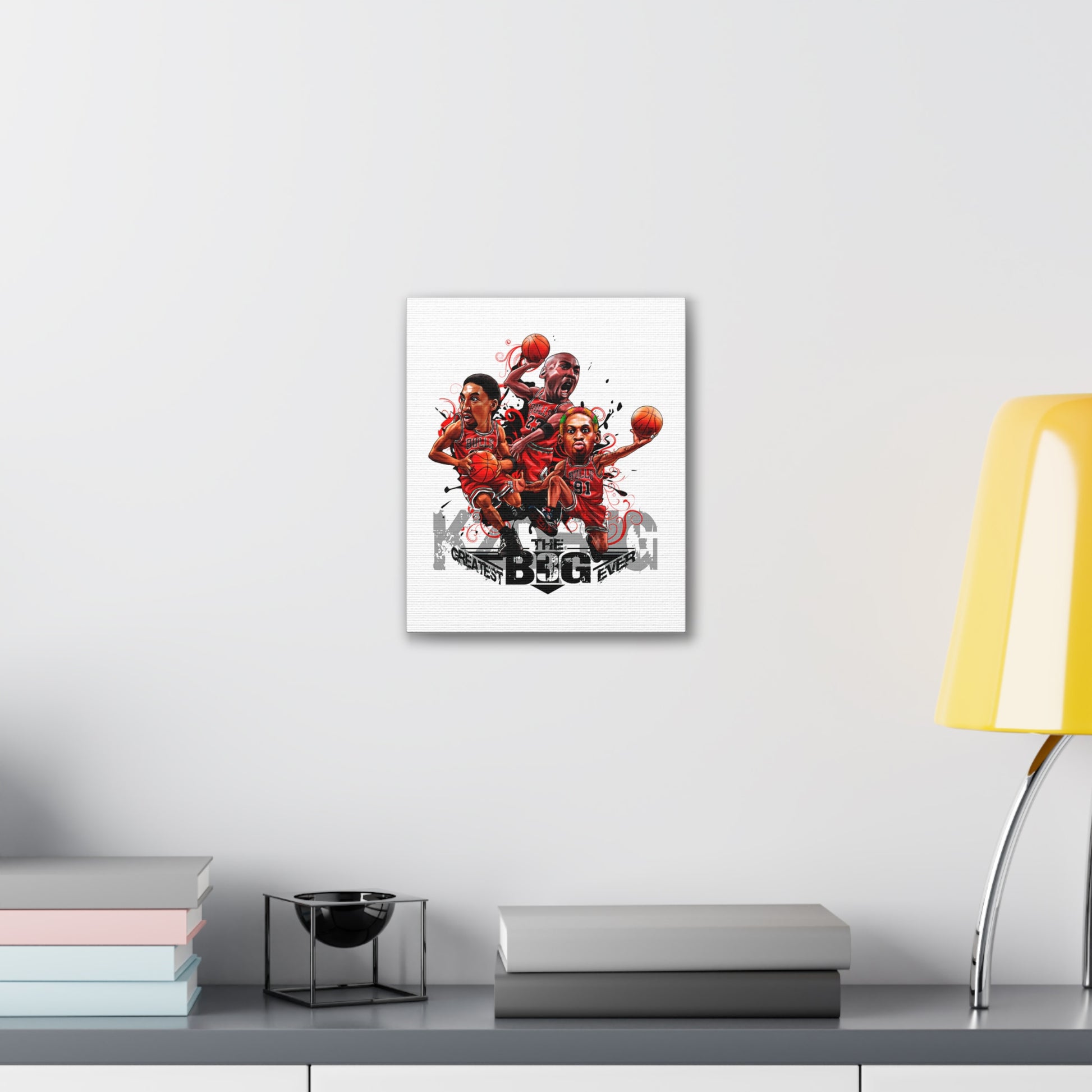 Basketball Canvas Art Print - "The Big Three: Greatest Ever" Canvas Wall Decor - CreativeRino