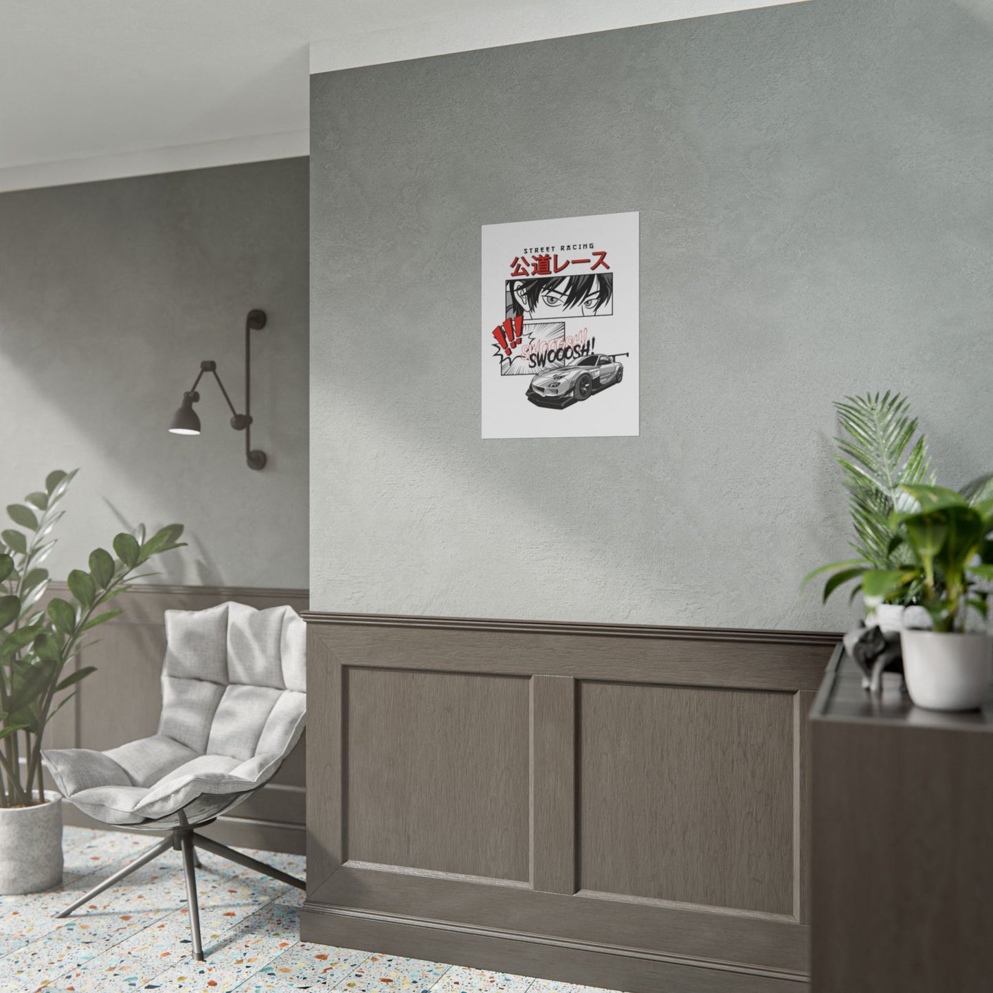 Street Racing Art Print - Vintage Car Poster for Auto Enthusiasts - CreativeRino