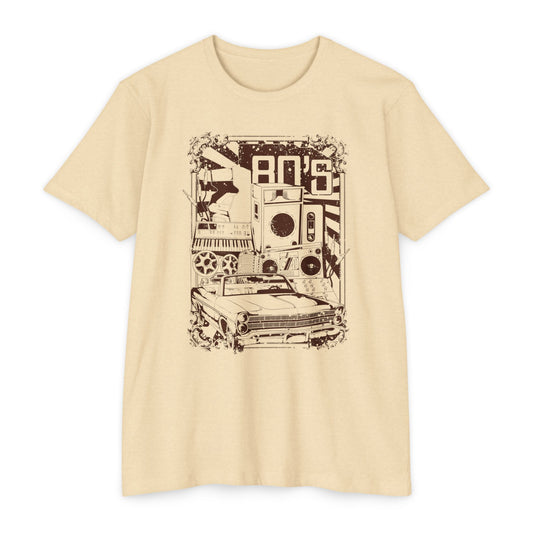 Retro 80's Car and Sound Unisex T-Shirt - CreativeRino