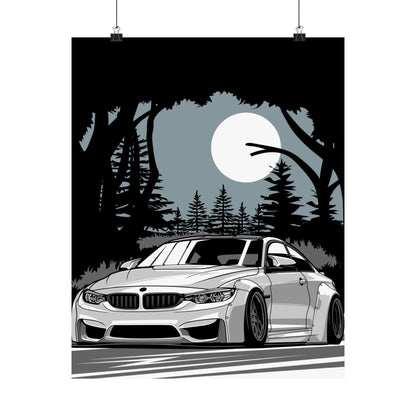 BMW Matte Vertical Poster - Car Enthusiast Wall Art - CreativeRino