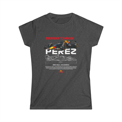 Sergio 'Checo' Perez Women's Softstyle Tee - Red Bull Racing Fan Apparel - CreativeRino