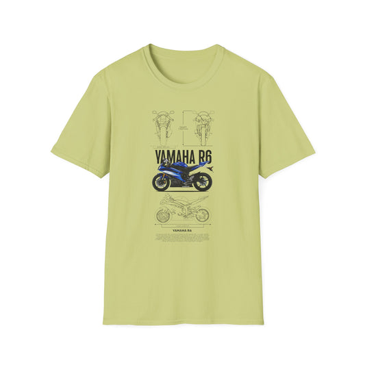 Yamaha R6 Motorcycle Softstyle T-Shirt for Riders - CreativeRino