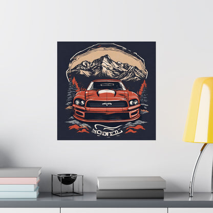 Vintage Car Adventure Matte Square Poster - Perfect Wall Art for Auto Enthusiasts - CreativeRino