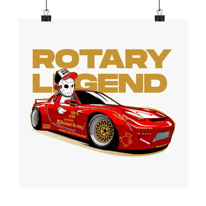 Rotary Legend Matte Square Poster – Car Enthusiast Wall Art - CreativeRino