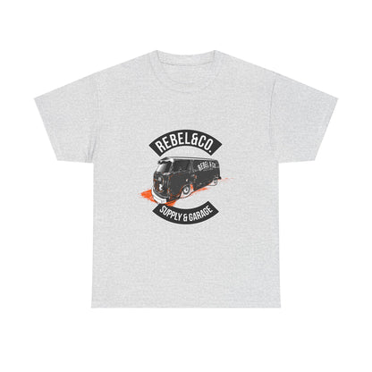 Rebel & Co. Supply Van Unisex Heavy Cotton Tee - Vintage Garage Style T-shirt - CreativeRino
