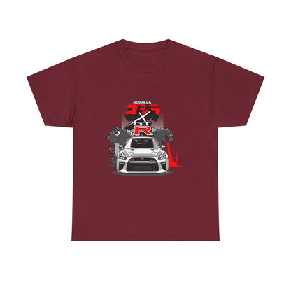Nissan GT-R Godzilla Unisex Heavy Cotton Tee - Racing T-shirt Design for Car Enthusiasts - CreativeRino