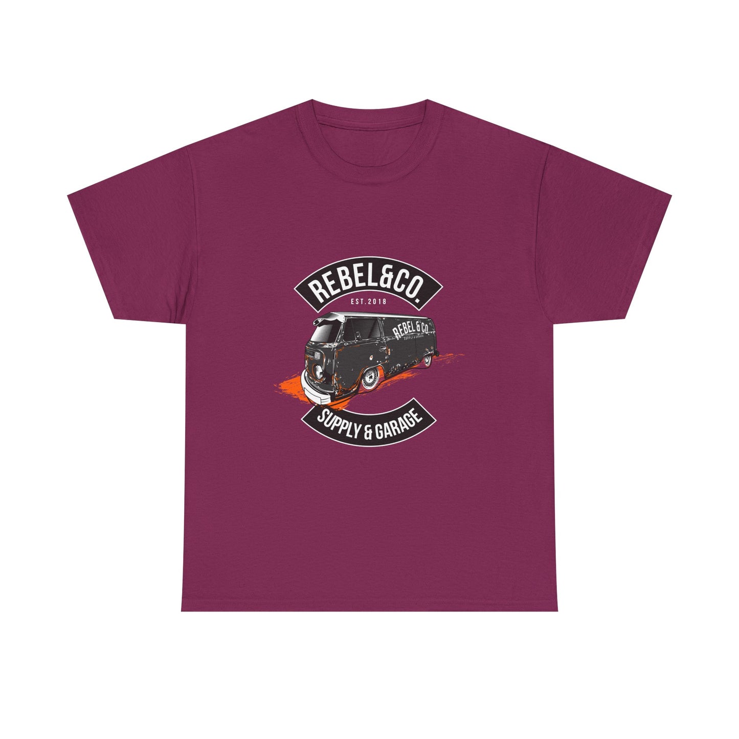 Rebel & Co. Supply Van Unisex Heavy Cotton Tee - Vintage Garage Style T-shirt - CreativeRino