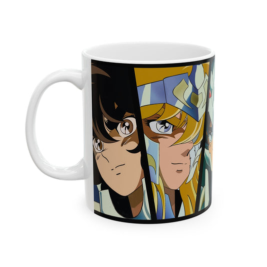 Anime Heroes Ceramic Mug | Armaduras Sagradas Perfect Mug for Fans - CreativeRino