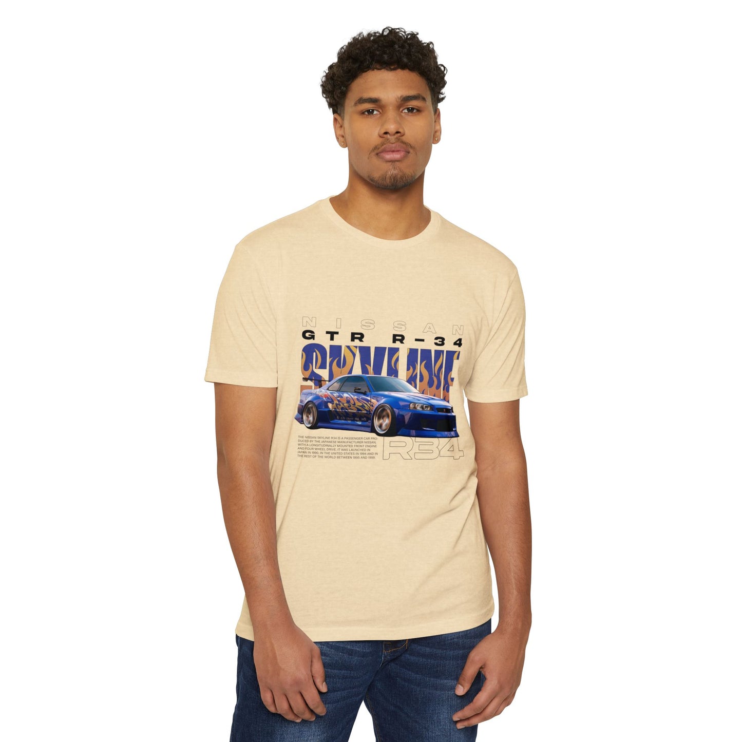 Nissan GTR R34 Graphic Tee - Unisex Vintage Car T-Shirt - CreativeRino