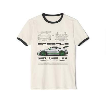 Porsche Unisex Cotton Ringer T-Shirt – Automotive Enthusiast Tee - CreativeRino