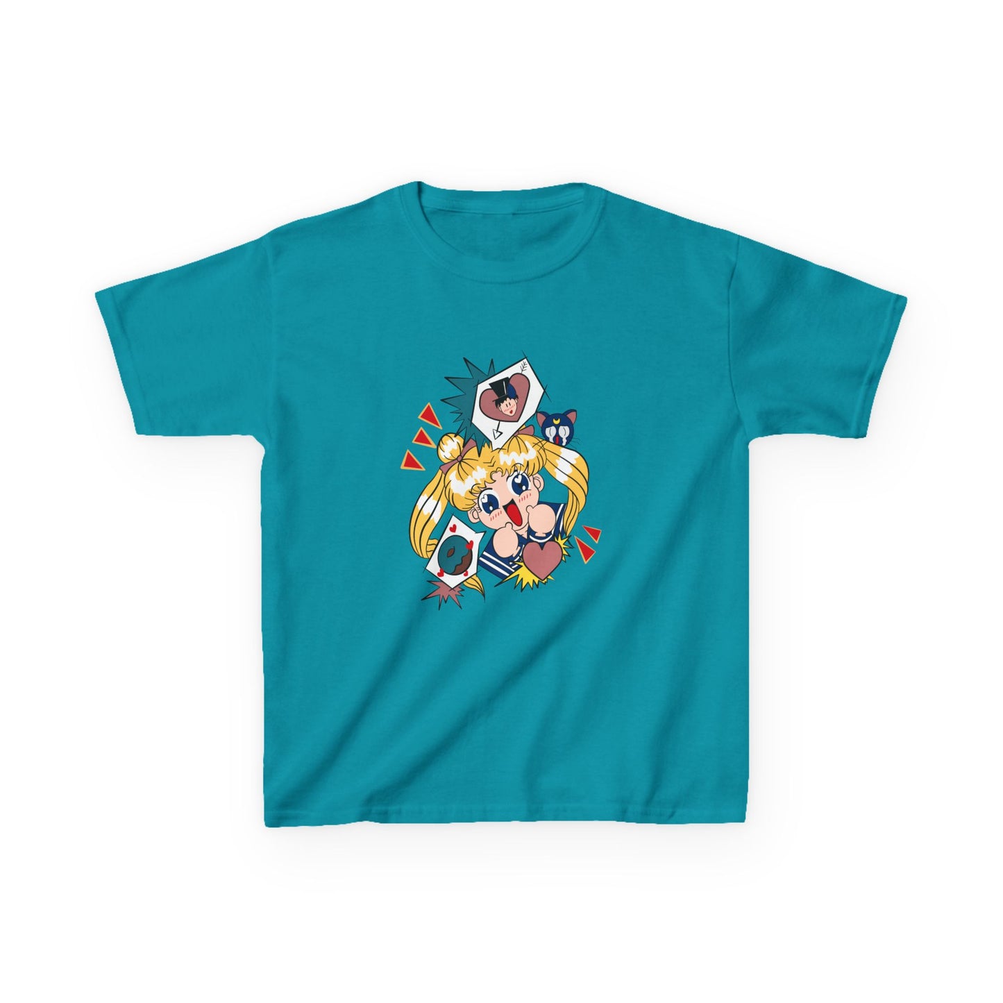 Anime Kids Tee - Cute Sailor Moon Graphic T-shirt for Young Fans - CreativeRino
