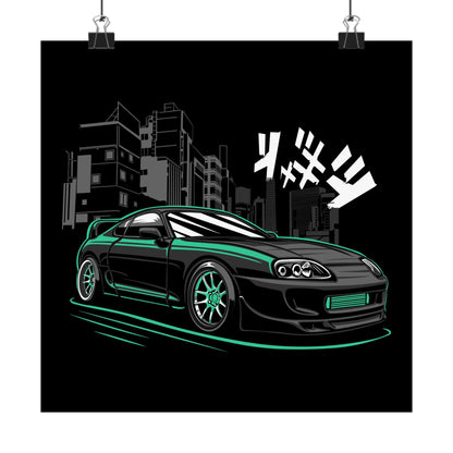 Stylish Matte Square Poster - Racing Car Design for Car Enthusiasts - CreativeRino