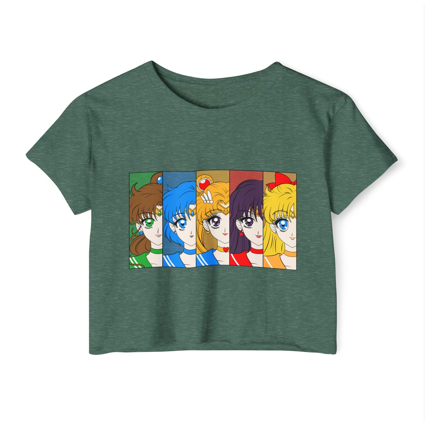 Sailor Moon Women Festival Crop Top - Retro Anime Character Design - CreativeRino