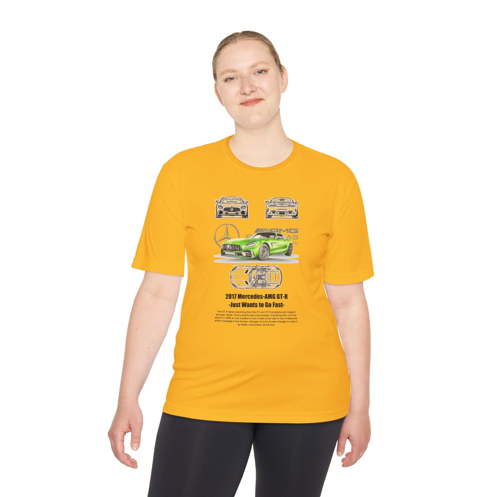 Unisex Moisture Wicking Tee - 2017 Mercedes-AMG GT-R Fast Car T-shirt Design - CreativeRino