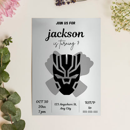 Black Panther Birthday Invitation Template - CreativeRino