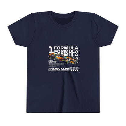 Formula 1 Racing Club Youth Tee - Cool Black Short Sleeve T-shirt for Young Fans - CreativeRino