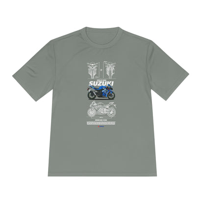 Suzuki GSX-R 1000 Motorcycle Unisex Moisture Wicking Tee - Perfect T-shirt for Riders and Enthusiasts - CreativeRino
