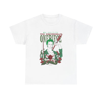 Anime Unisex Heavy Cotton Tee - One Piece Zoro Graphic T-shirt - CreativeRino