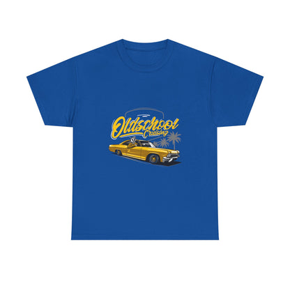 Retro Car Unisex Heavy Cotton Tee - "Oldschool Cruisin'" T-shirt Design - CreativeRino