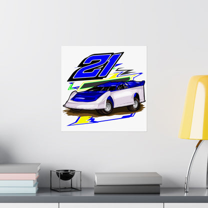 Racing Car Matte Square Poster - Cool Motorsport Decor for Car Enthusiasts - CreativeRino