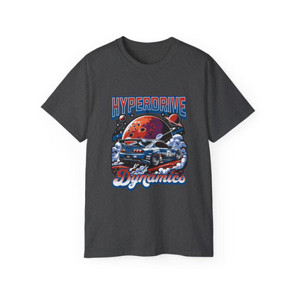 Hyperdrive Dynamics Unisex Ultra Cotton Tee - Retro Space Car Graphic T-Shirt - CreativeRino