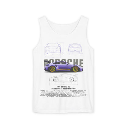 Unisex Garment-Dyed Tank Top - Porsche Design - Perfect T-shirt for Car Enthusiasts - CreativeRino