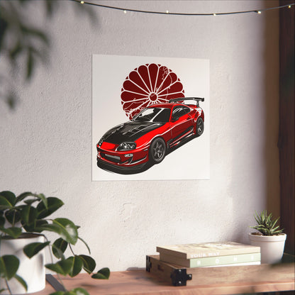 Japanese Car Culture Matte Square Poster - Ideal for Auto Enthusiasts - CreativeRino