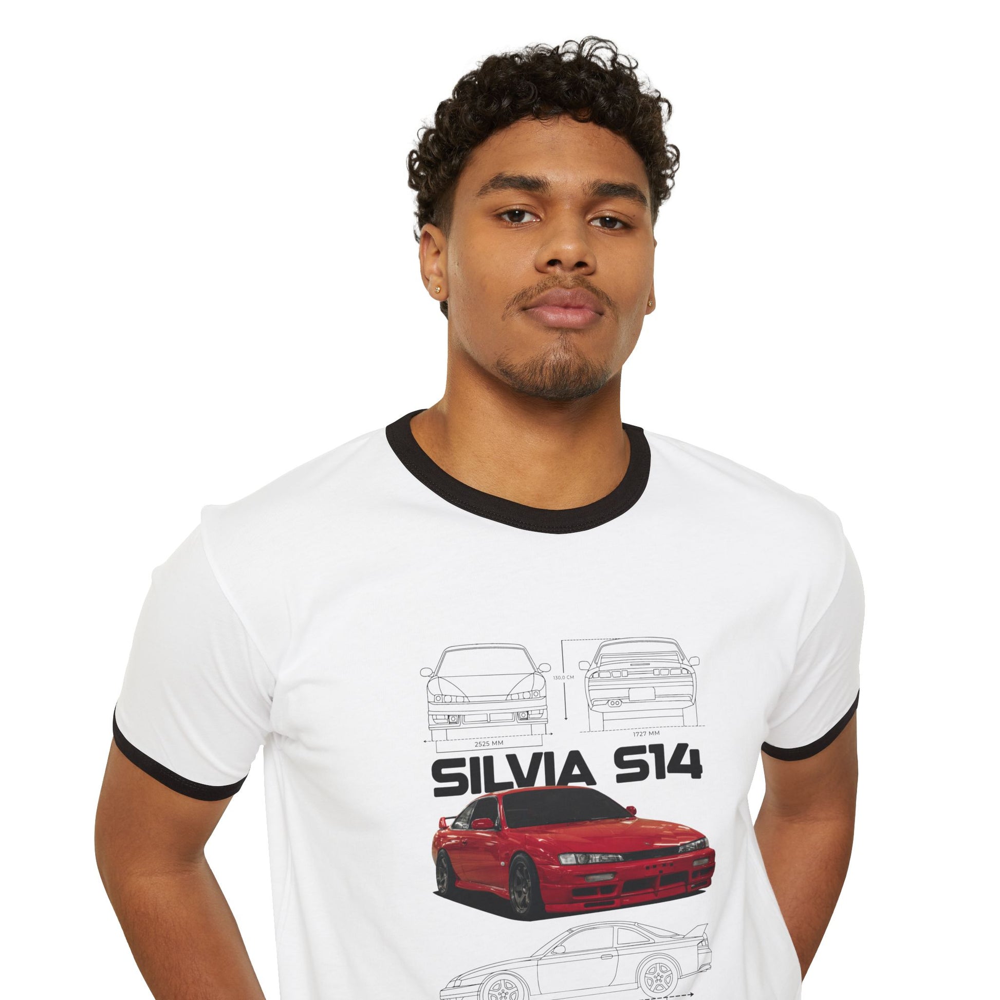 Nissan Silvia S14 Unisex Ringer T-Shirt - Retro Car Enthusiast Apparel - CreativeRino
