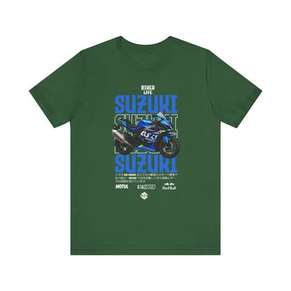 Biker Life Suzuki T-Shirt - Unisex Jersey Tee for Motorcycle Enthusiasts - CreativeRino