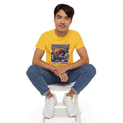 Hyperdrive Dynamics Unisex Ultra Cotton Tee - Retro Space Car Graphic T-Shirt - CreativeRino