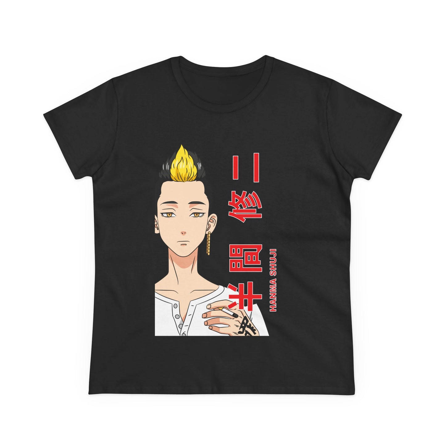Anime-Inspired Women's Midweight Cotton Tee - Tokyo Revengers T-shirt Design - CreativeRino