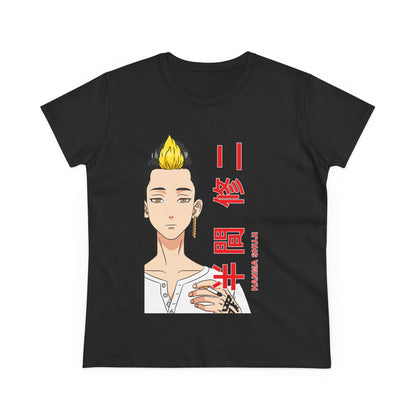 Anime-Inspired Women's Midweight Cotton Tee - Tokyo Revengers T-shirt Design - CreativeRino