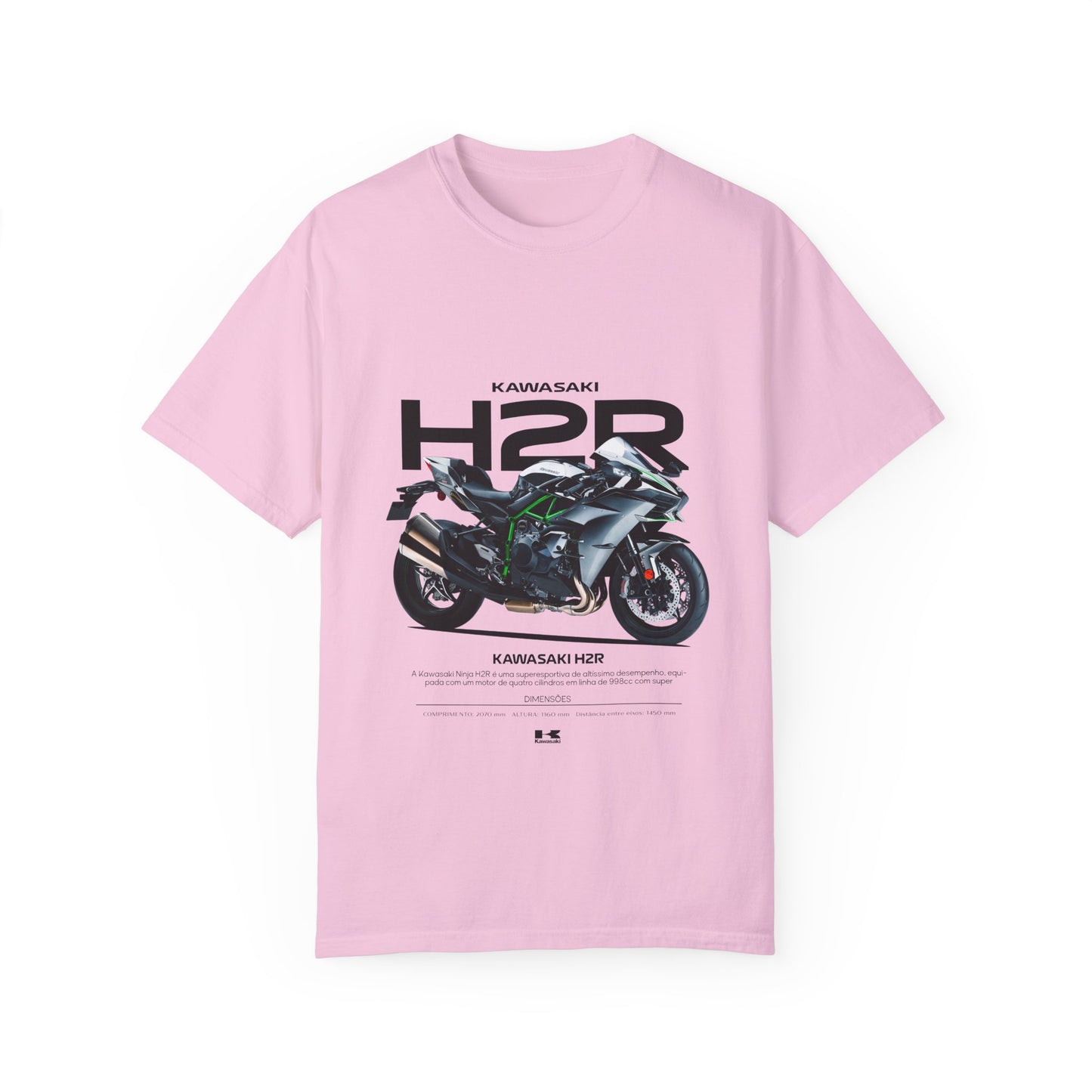 Kawasaki Ninja H2 R Motorcycle Unisex T-Shirt - Garment-Dyed, Casual Style - CreativeRino