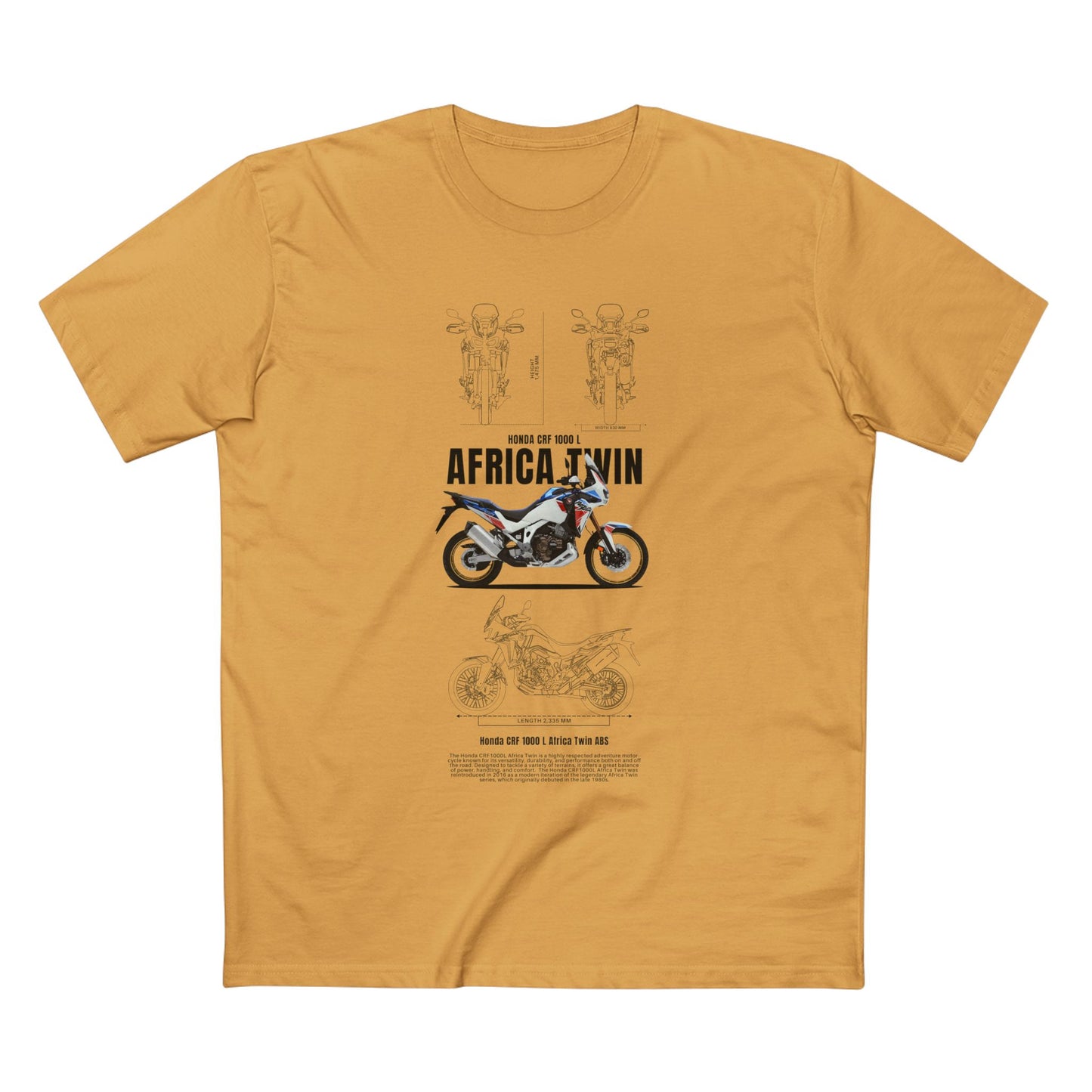 Honda CRF 1000 L Africa Twin ABS Motorcycle Enthusiast Tee - Africa Motorcycle T-shirt Design - CreativeRino