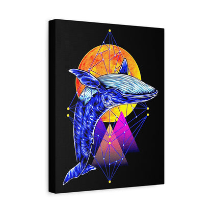 Ballena Whale Art Canvas - Stretched Matte 1.25" - Vibrant Geometric Design - CreativeRino