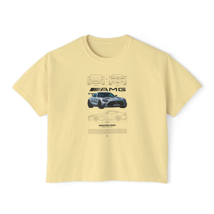 Mercedes-Benz AMG Women's Boxy Tee - Stylish Racing-Inspired Design for Car Enthusiasts - CreativeRino