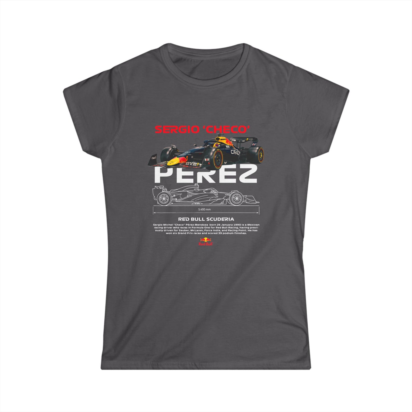 Sergio 'Checo' Perez Women's Softstyle Tee - Red Bull Racing Fan Apparel - CreativeRino