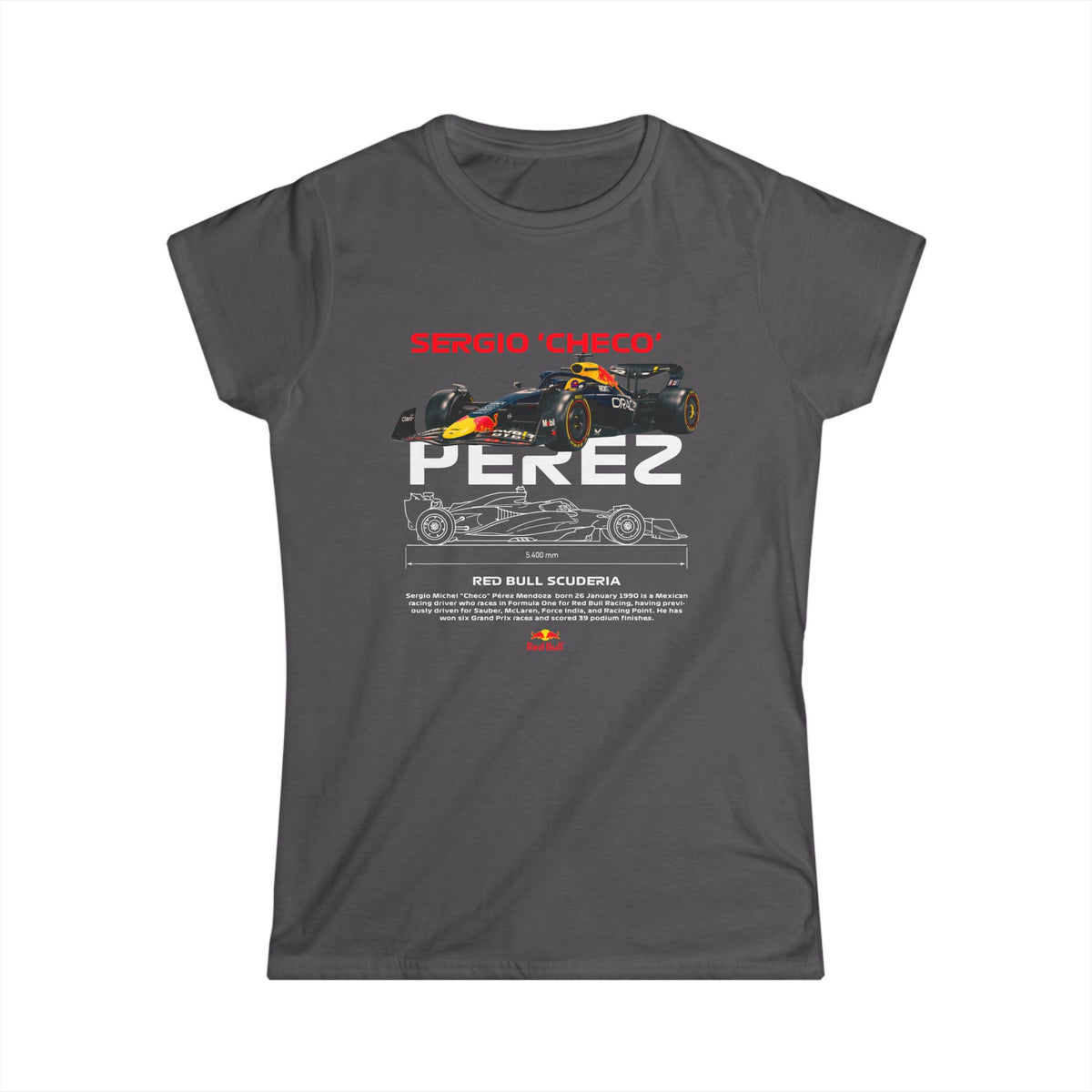 Sergio 'Checo' Perez Women's Softstyle Tee - Red Bull Racing Fan Apparel - CreativeRino