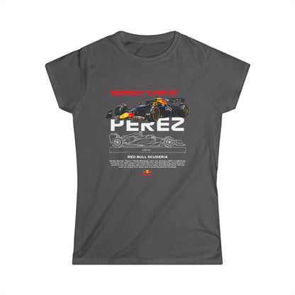 Sergio 'Checo' Perez Women's Softstyle Tee - Red Bull Racing Fan Apparel - CreativeRino